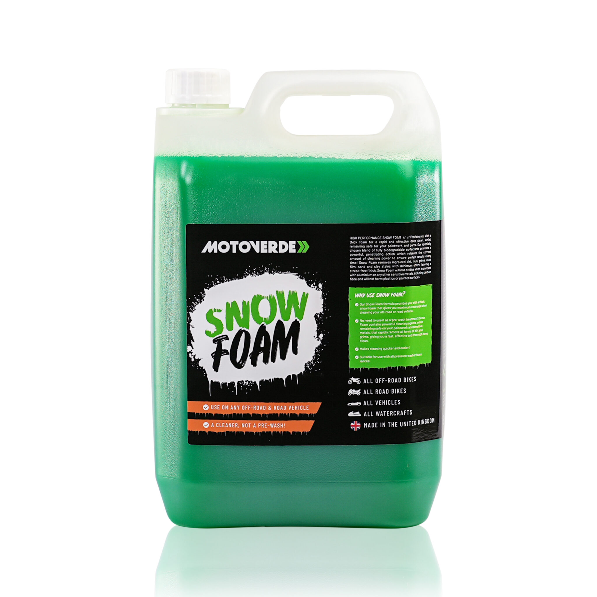 Concentrated Snow Foam 5L Refill - Motoverde - Suitable for all bikes!