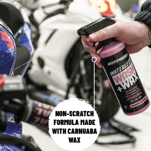 Waterless Wash + Wax cleaner for motorcycles.